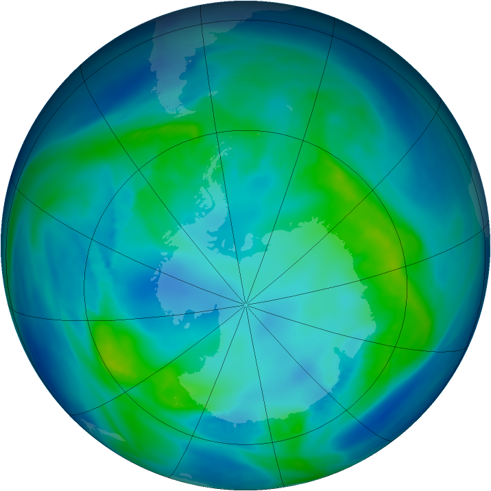 Antarctic ozone map for 25 April 2006